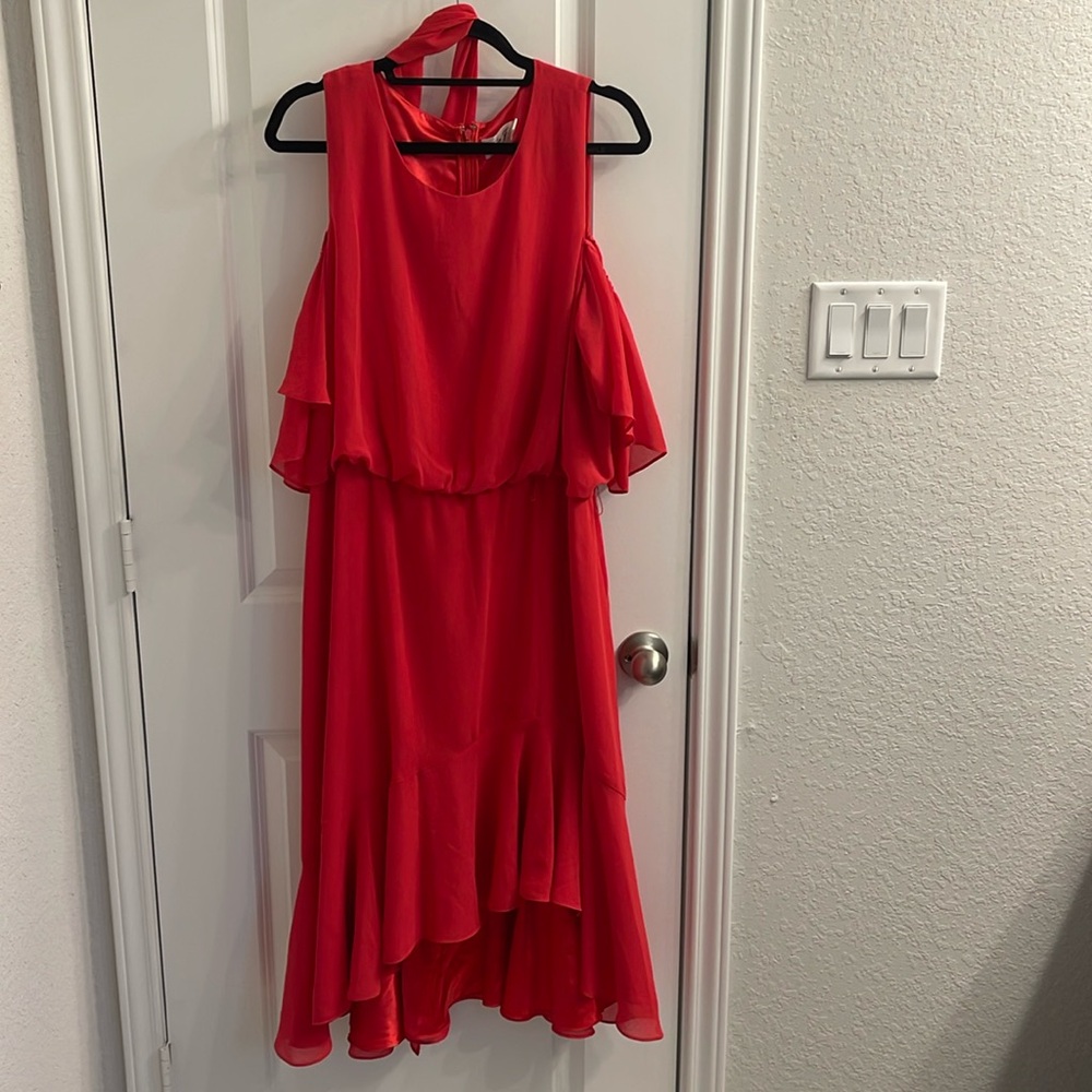 Red ruffle dress